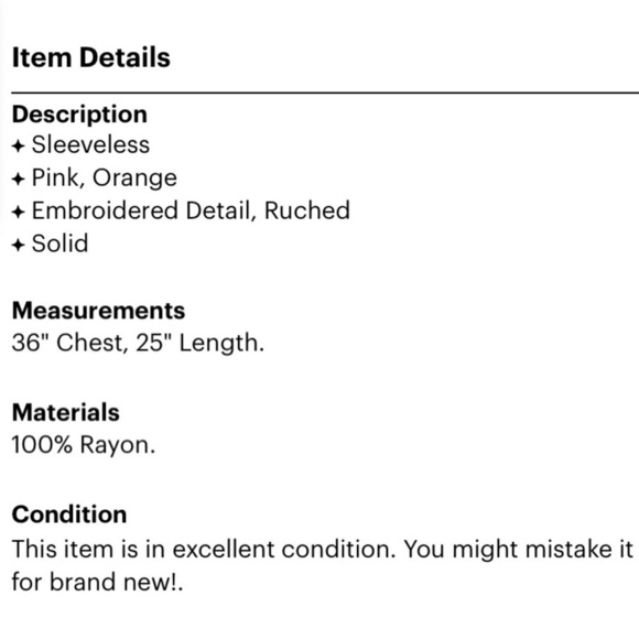 Buttons Coral Sleeveless lace crepe swing tank top women’s medium - Picture 5 of 6